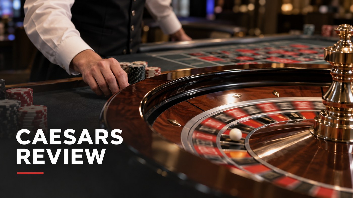 Conceptual editorial illustration: A roulette wheel in motion at a real unbranded gaming table, just one anonymous adult croupier visible partially, natural mixed warm and cool casino light, wide close frame, no ornate room focus.