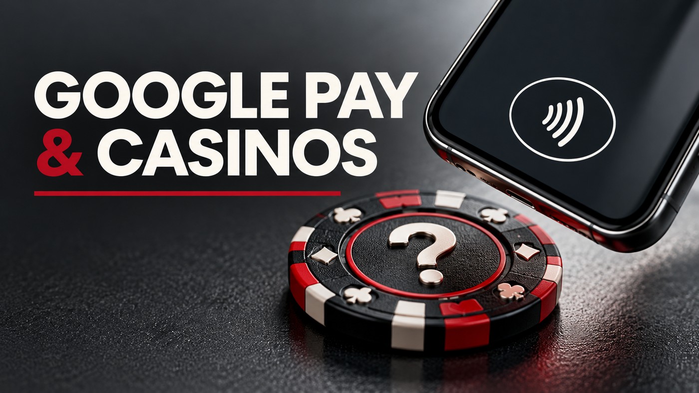 Conceptual illustration of a contactless phone symbol and a question-mark casino chip, without a real wallet interface.